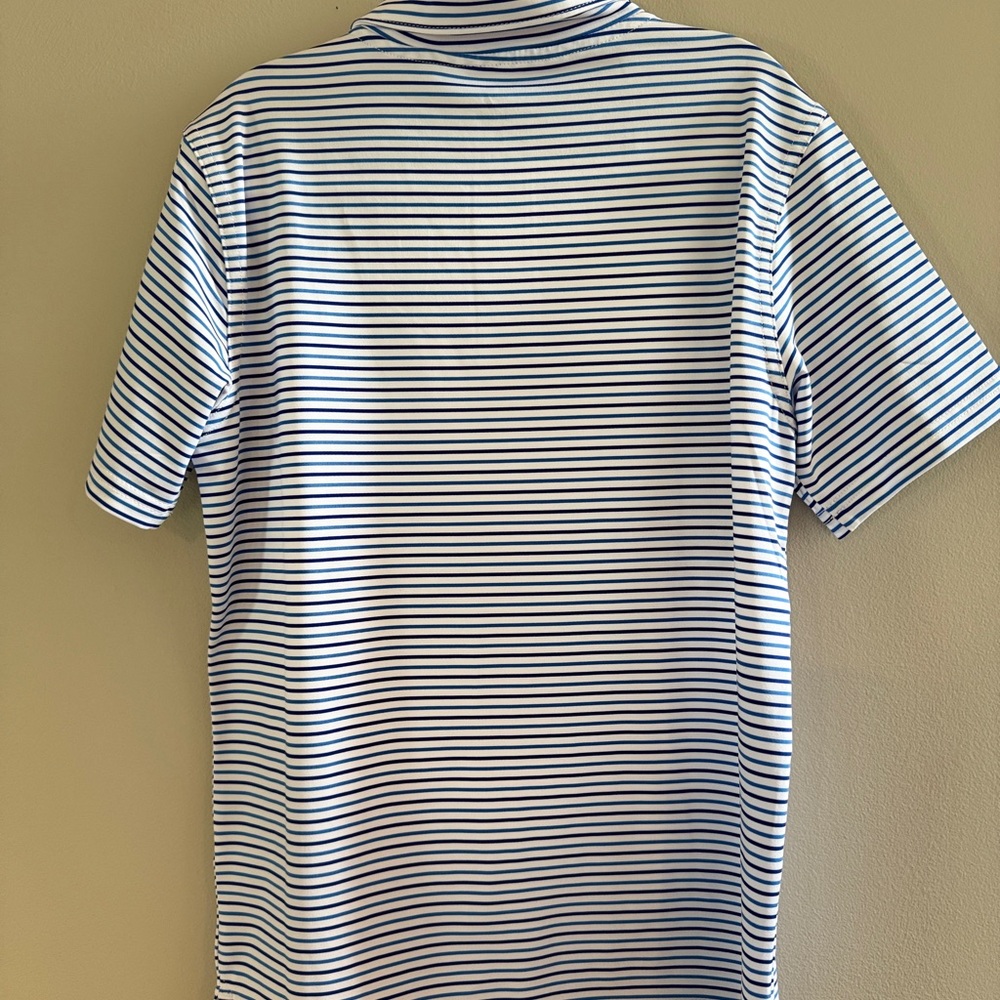 Boys Striped Polo Shirt - Blue and White - Picture 2 of 2